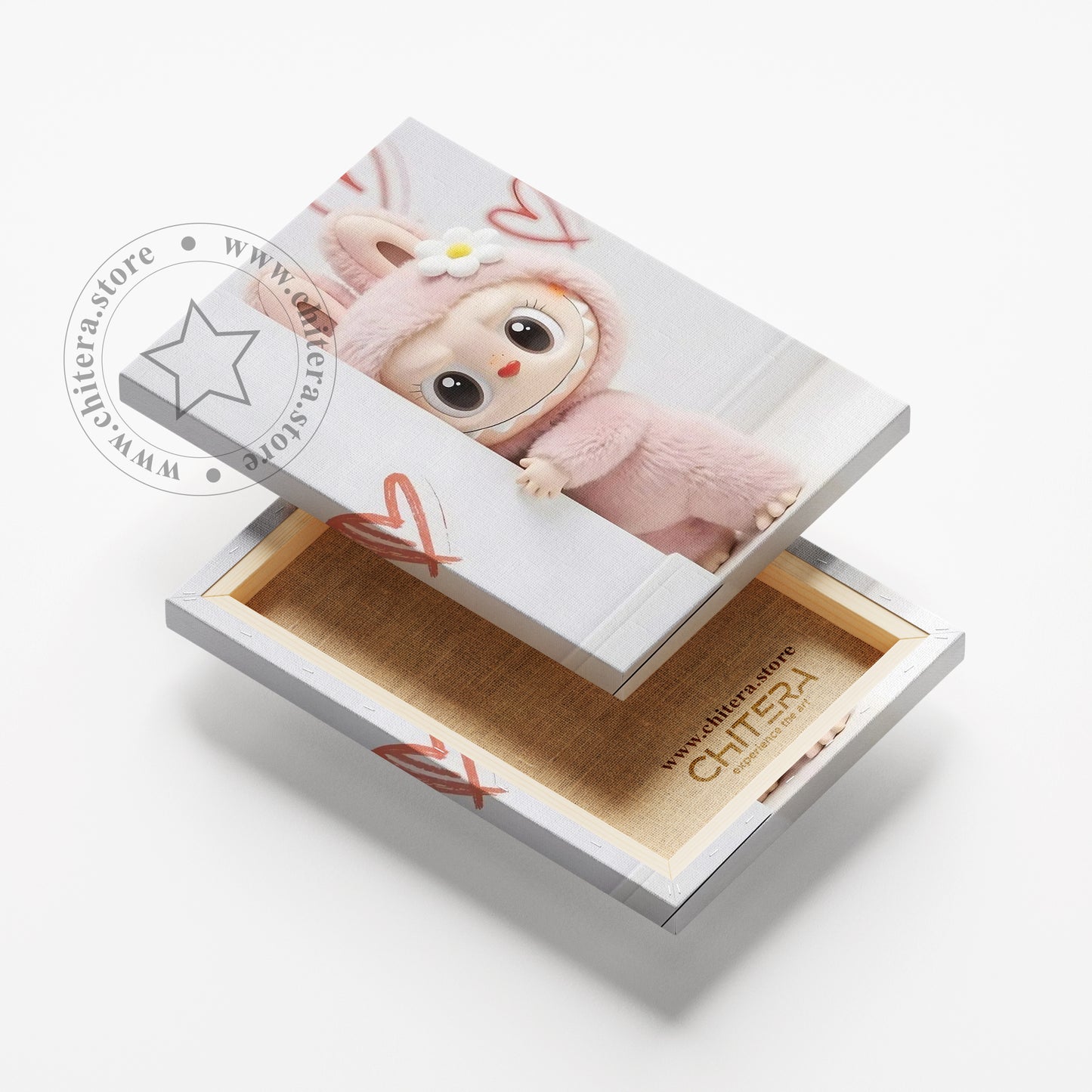 Cute Bunny Labubu Doll Wall Art
