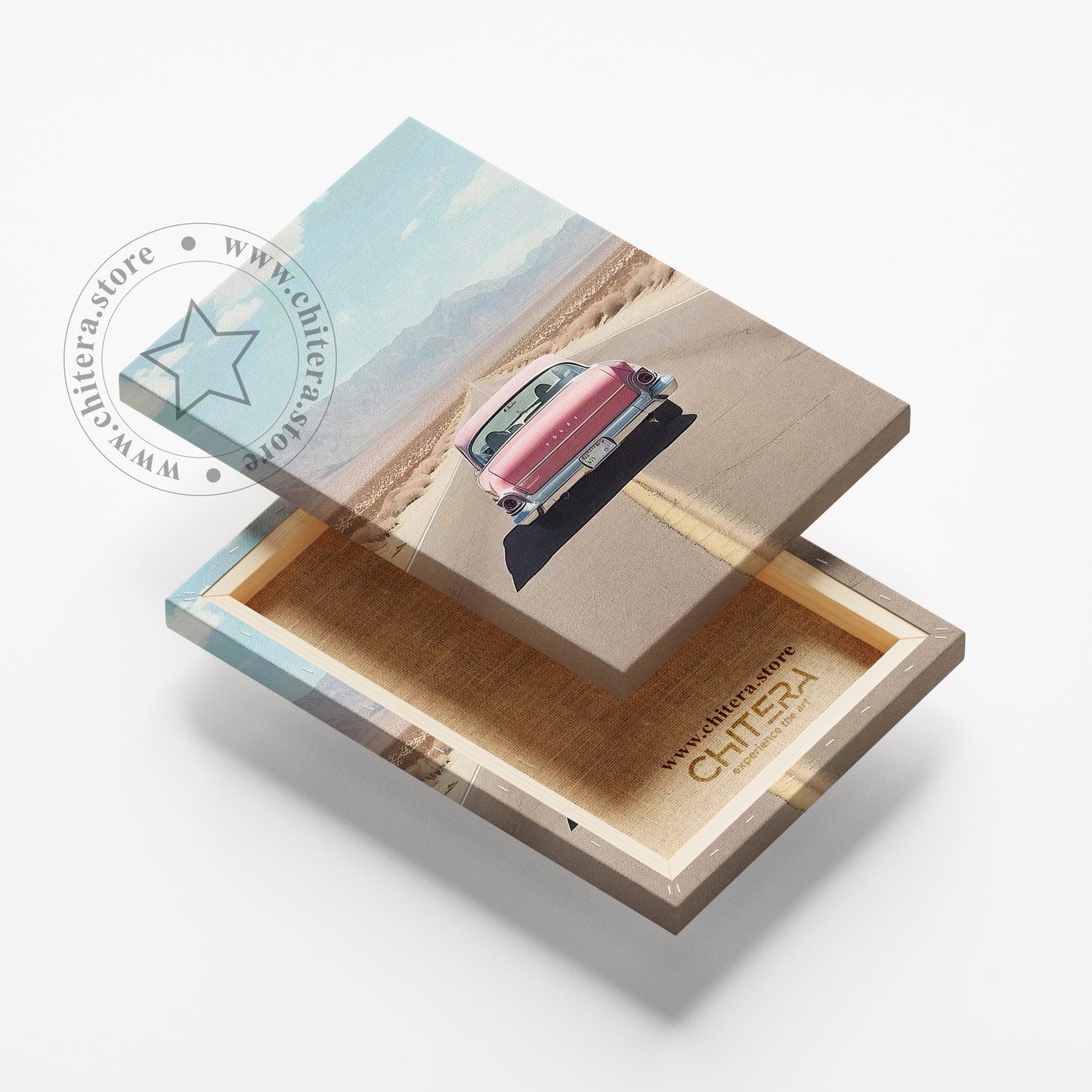 Travel Vibes With Vintage Car Wall Canvas Art