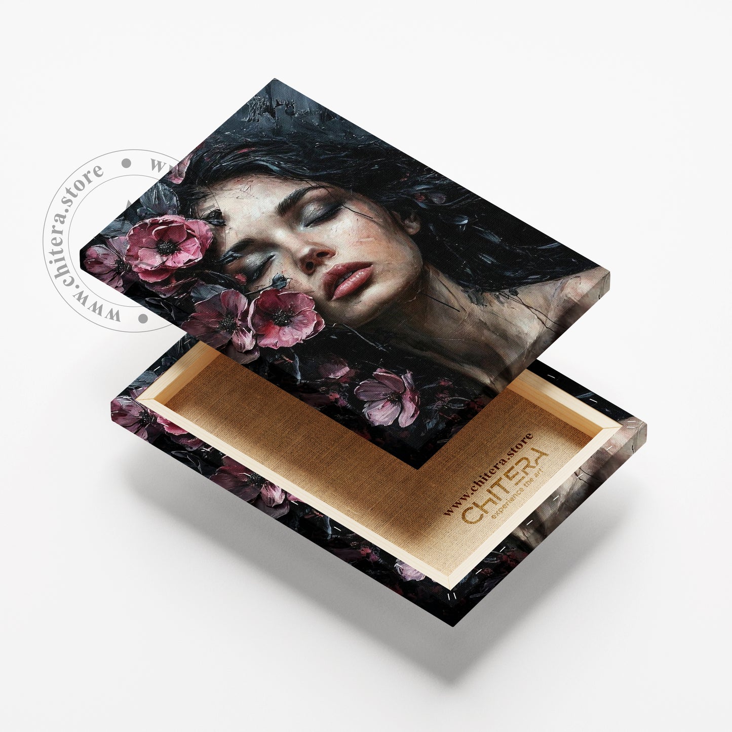 Beautiful Girl With Flowers Wall Canvas Art