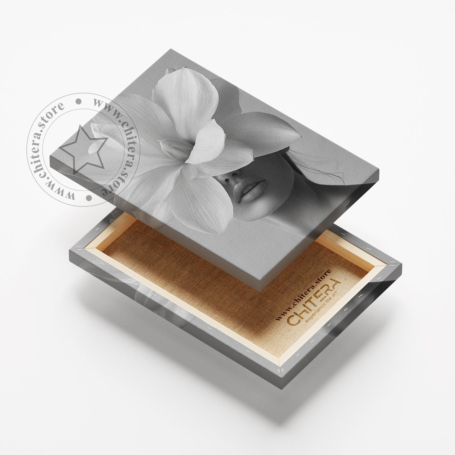Blossom Women Black & White Wall Canvas Art