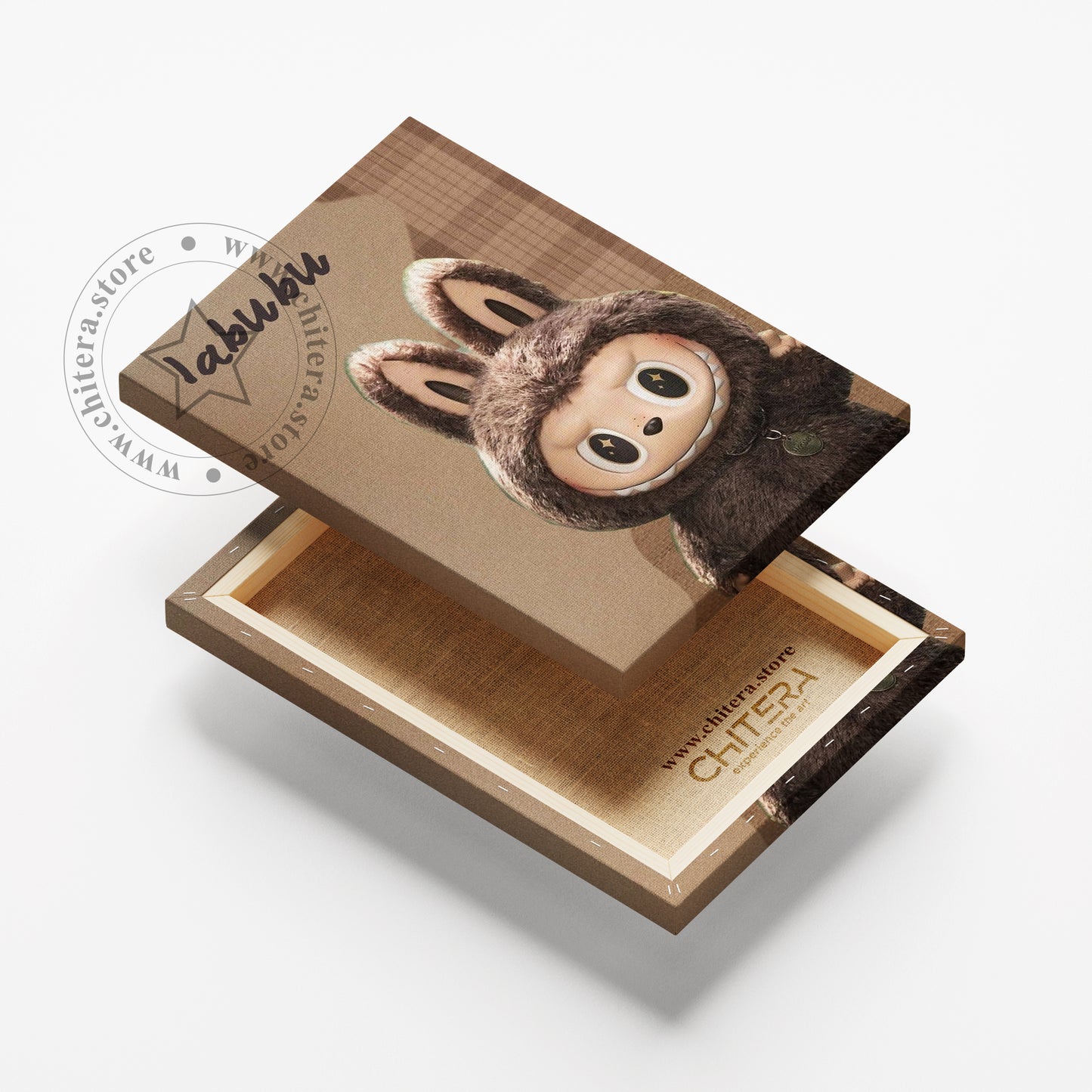 Brown Labubu Character Wall Canvas Art
