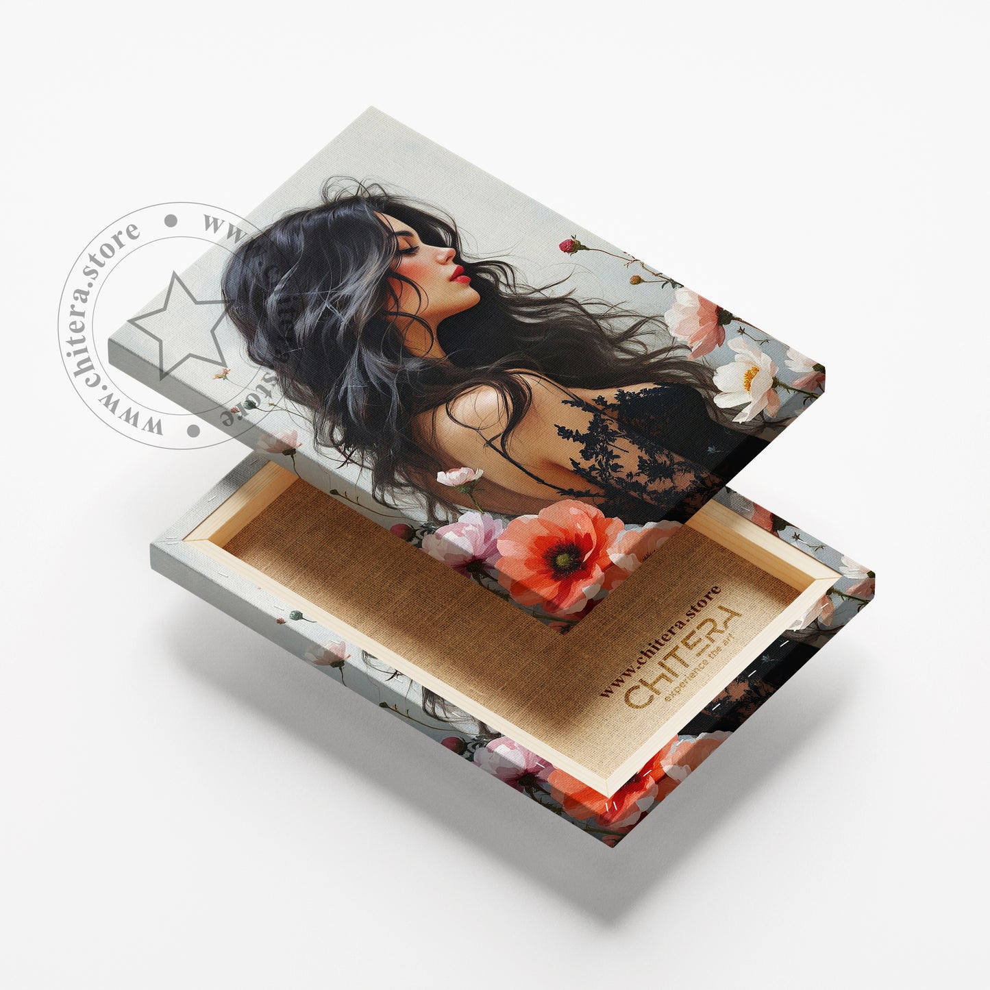 Dreamy Floral Elegant Woman Wall Canvas Art