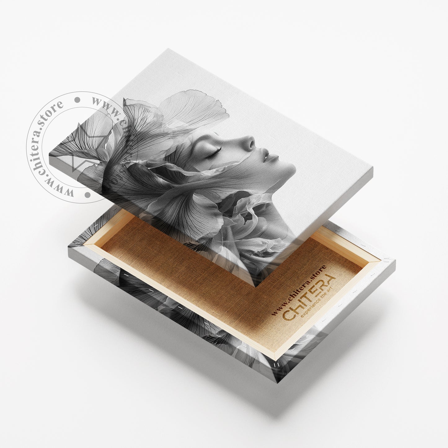 Black and White Floral Woman Wall Art