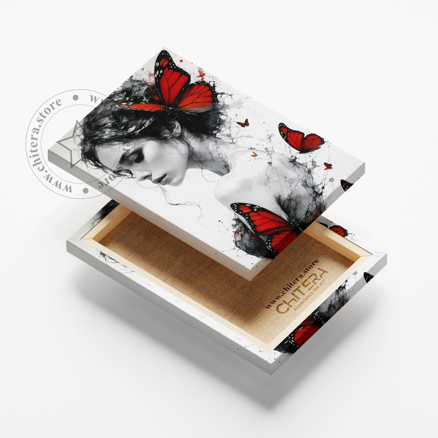 Butterfly Woman Canvas Wall Art