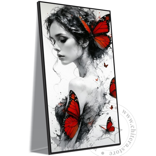 Butterfly Woman Canvas Wall Art