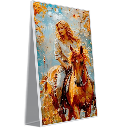 Woman Riding Horse | Canvas Art Wall Painting