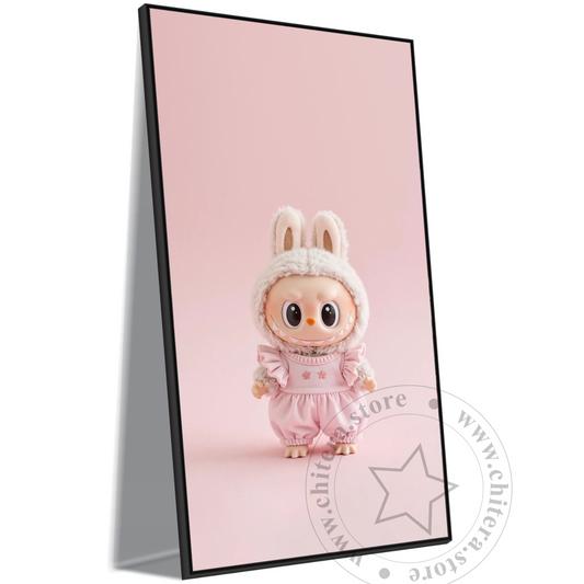 Kawaii Pink Labubu Bunny Doll Wall Art