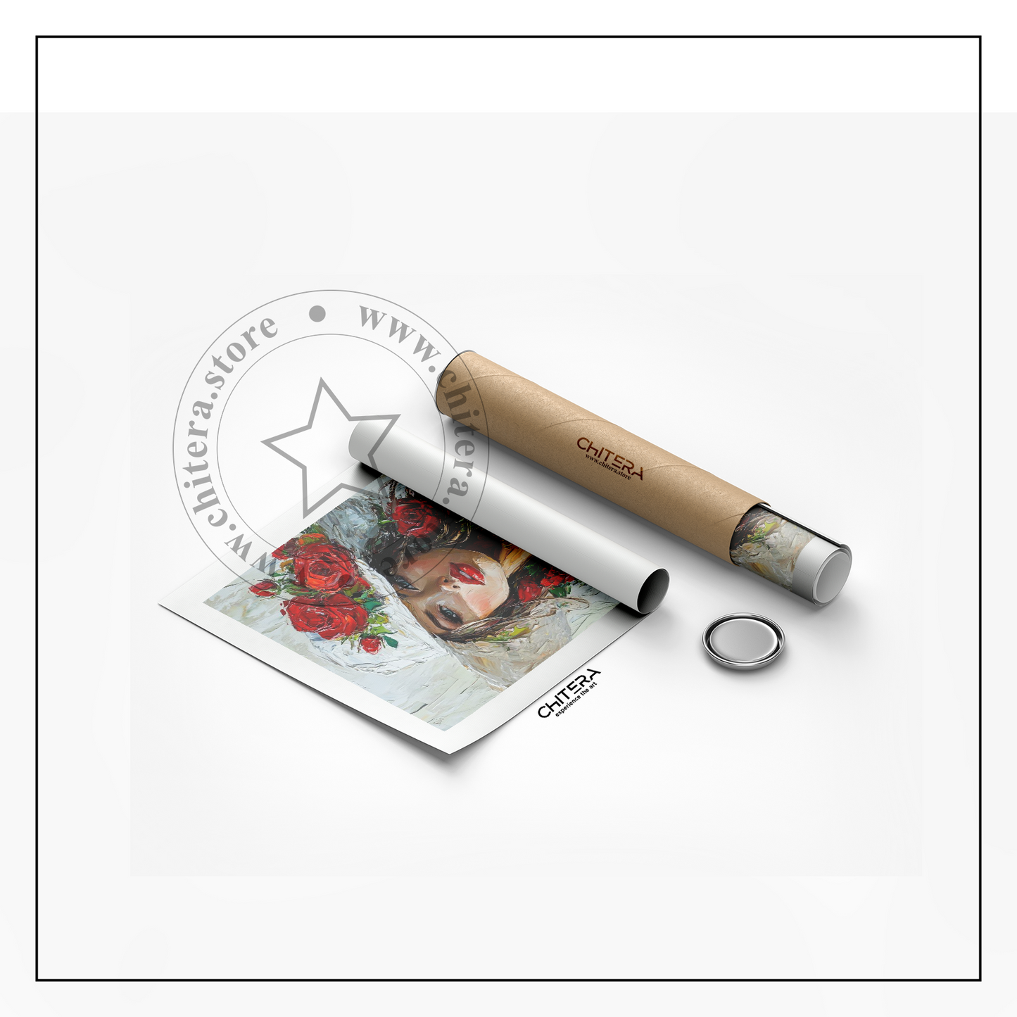 Red Roses & White Hat – Fashion-Inspired Canvas Wall Art
