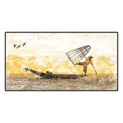 Abstract boating view Canvas Print Wall Painting