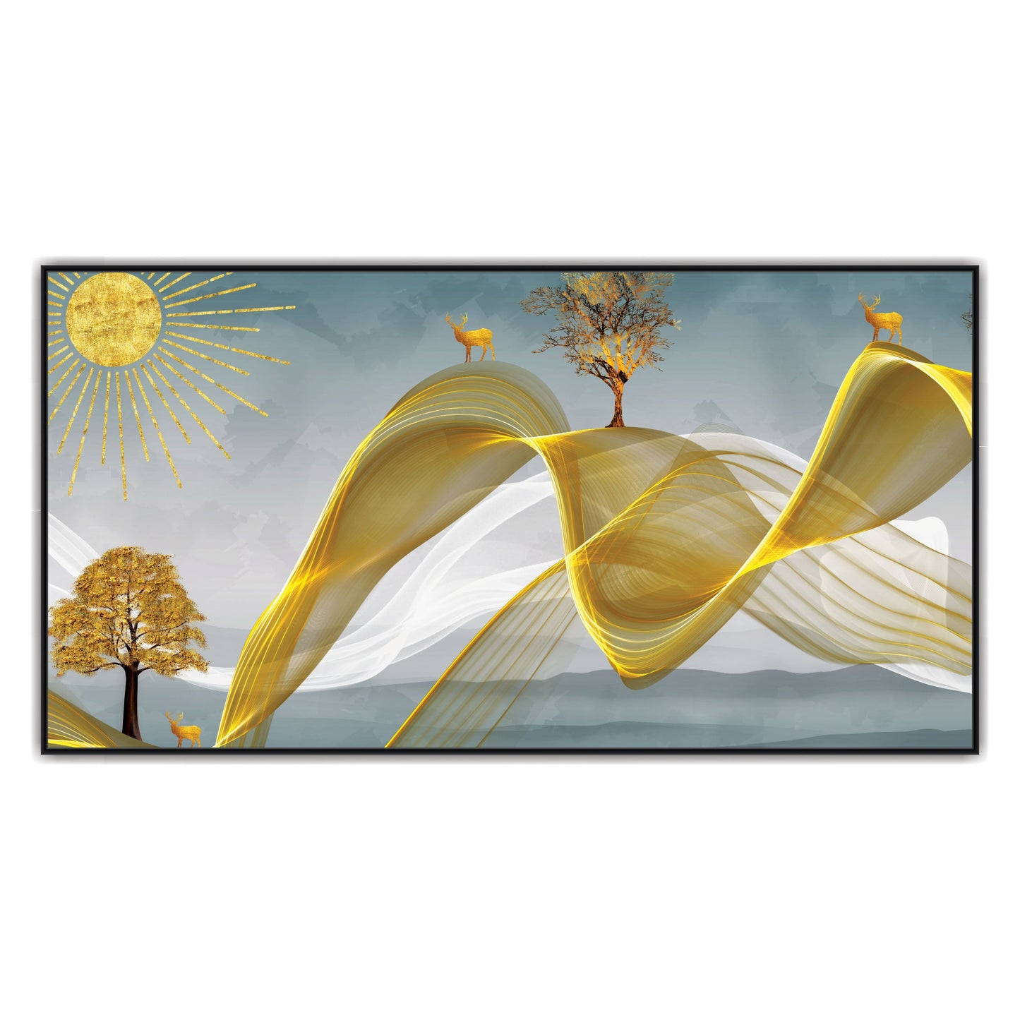 Golden deer Canvas art Print Wall Painting