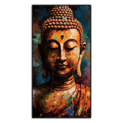 Lord Buddha Gold Textured Canvas Art
