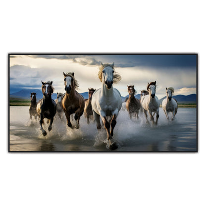 Nine horse running art Canvas Print Wall Painting