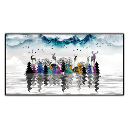Landscape deer Canvas art Print Wall Painting