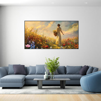 Sunlit Meadow - A Peaceful Spring Day Canvas Art