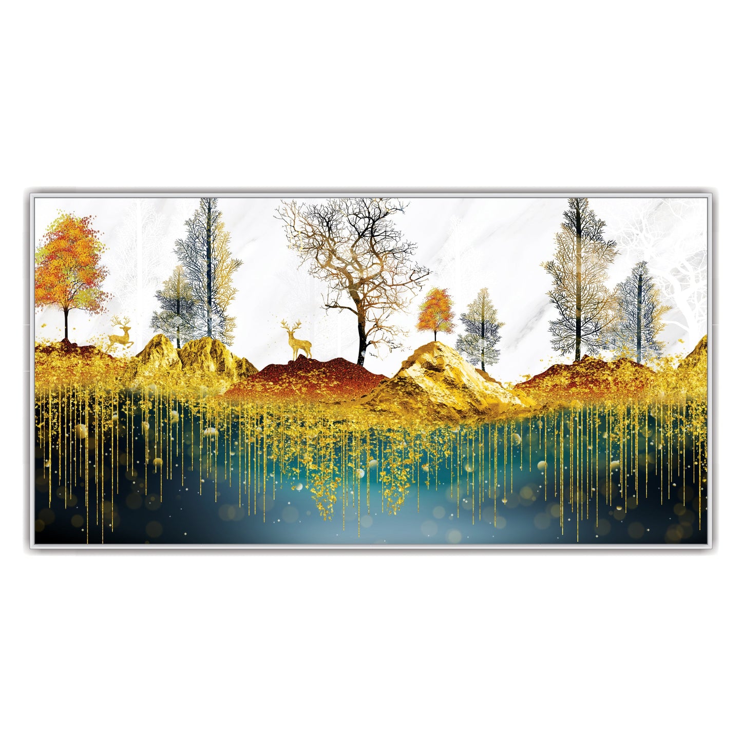 Golden Deer Canvas art Print Wall Painting