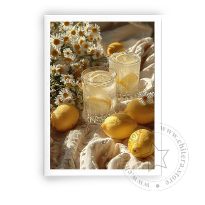 Fresh Lemon Vibes – Bright Wall Canvas Print
