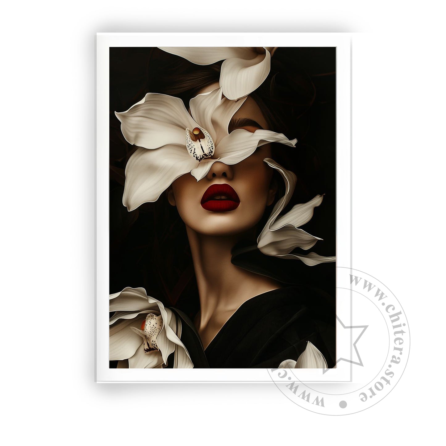 Elegant Woman with Flowers Wall Art