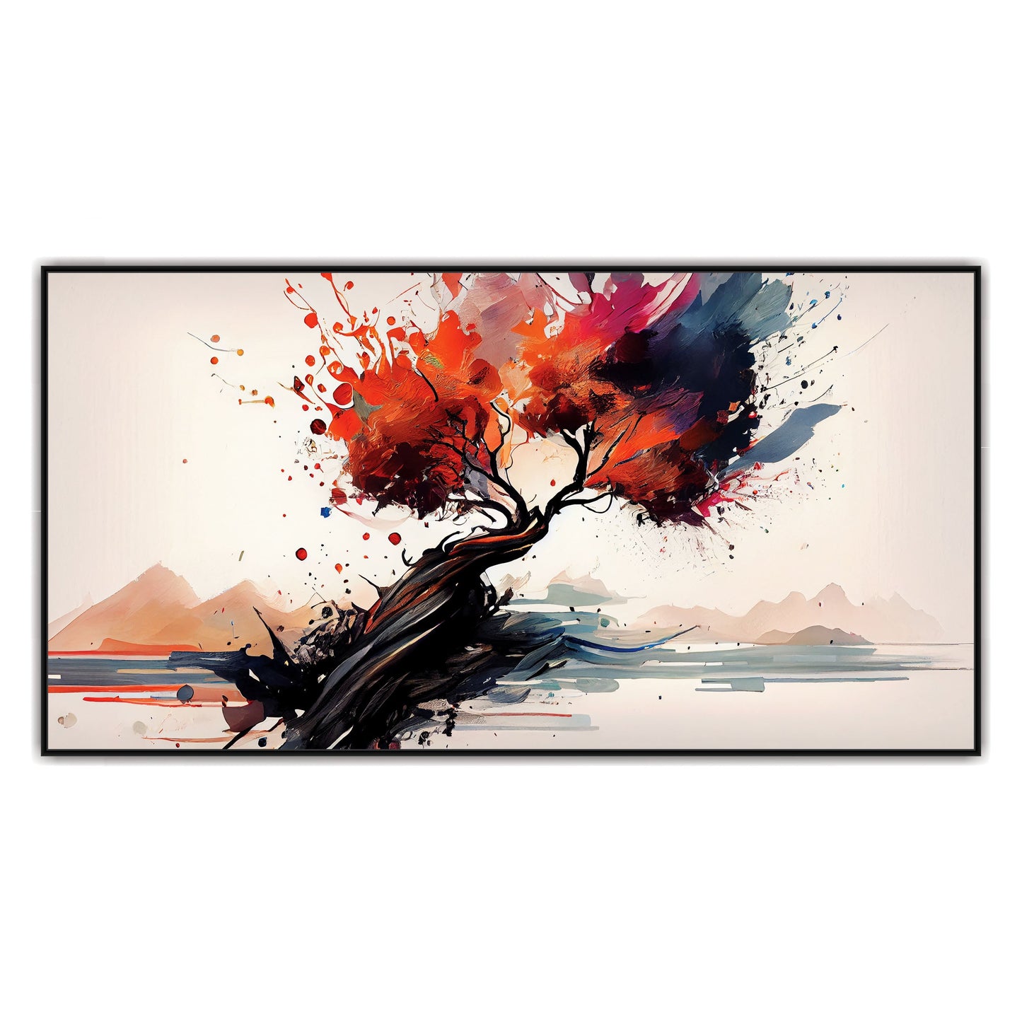 Abstract Nature Tree Multi Colored Canvas Art Wall Painting