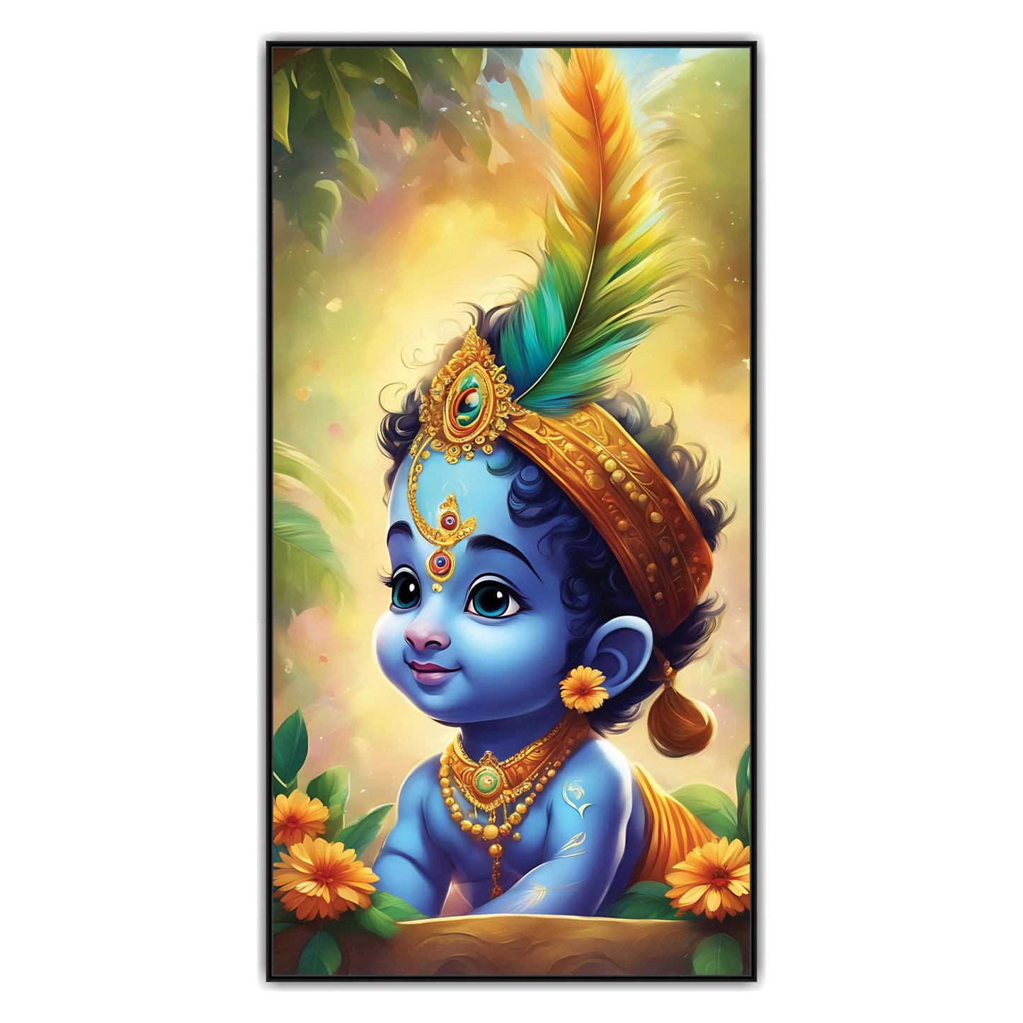 Little Krishna Beautiful Canvas Art Wall Painting