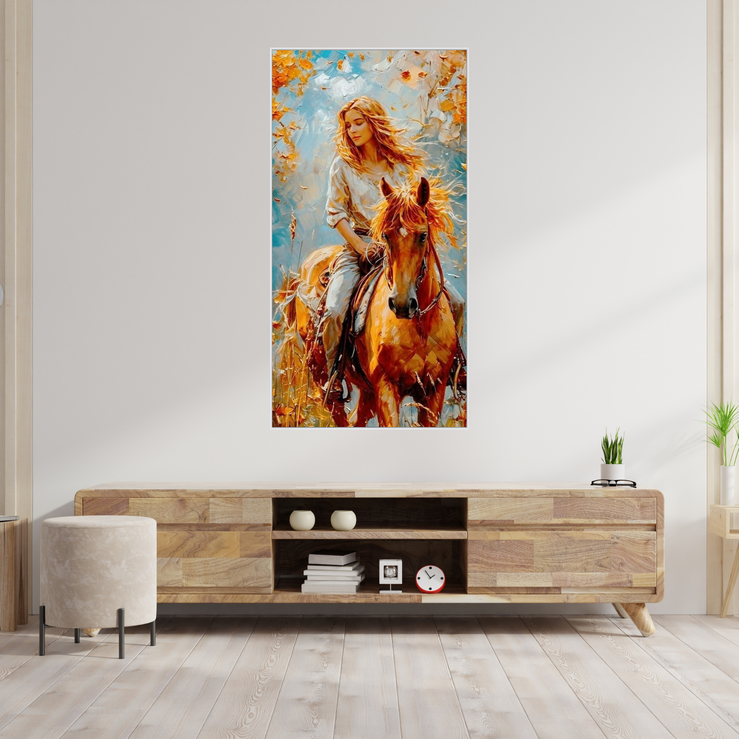 Woman Riding Horse | Canvas Art Wall Painting