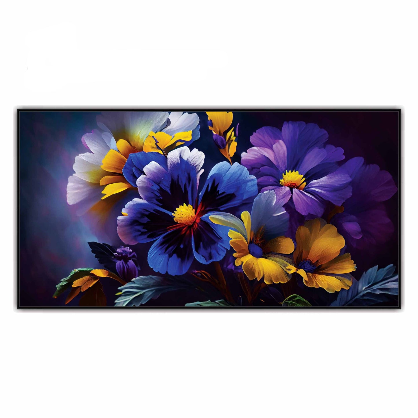 3D Blue Flowers art Canvas Print Wall Painting