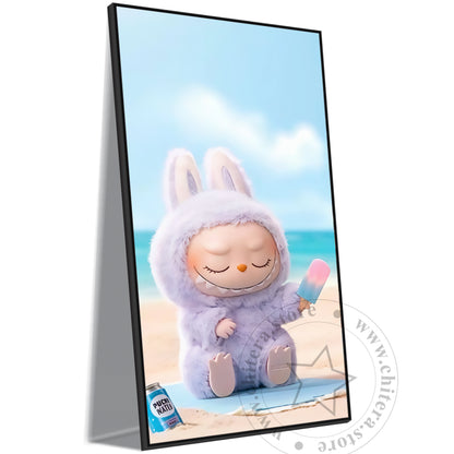 Pastel Labubu Bunny Vibes – Relaxing Beach Wall Canvas