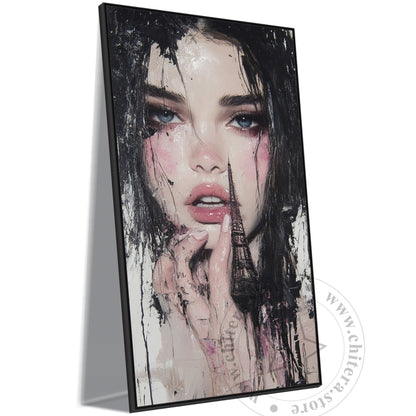 Paris Dream Girl – Abstract Portrait Canvas Wall Art
