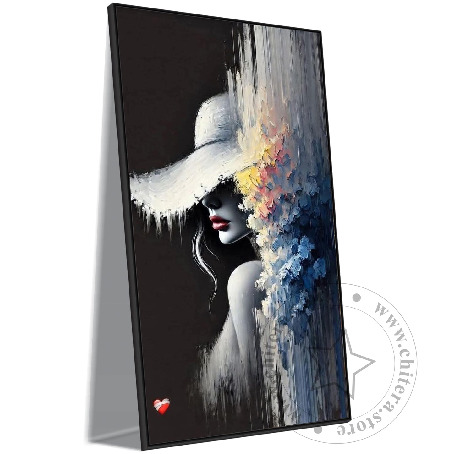 Abstract Portrait Wall Art – Lady in Hat