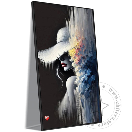 Abstract Portrait Wall Art – Lady in Hat