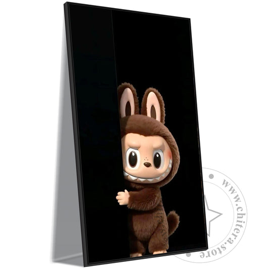 Cute Brown Labubu Doll Wall Canvas Art