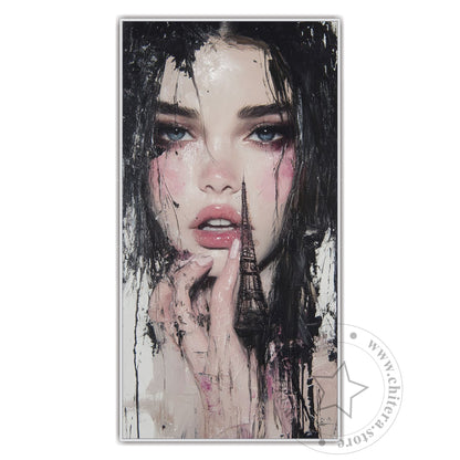 Paris Dream Girl – Abstract Portrait Canvas Wall Art