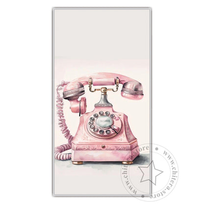 Pink Vintage Telephone Wall Canvas Art