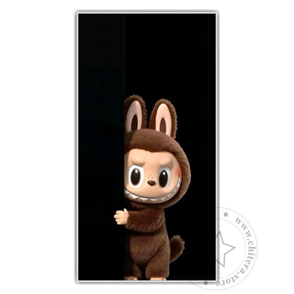 Cute Brown Labubu Doll Wall Canvas Art
